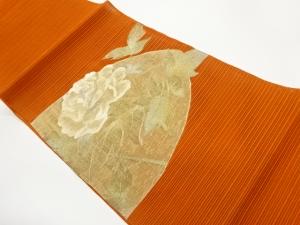 絽綴れすくい織牡丹模様織出し名古屋帯